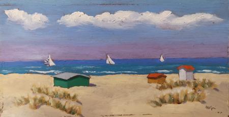 Art work by M. Gori  Marina  - oil hardboard 